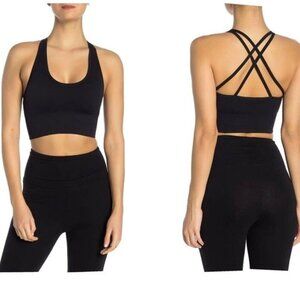 Zella Women Sports Bra Seamless Crossback Bralette Strappy Black Size Small NEW